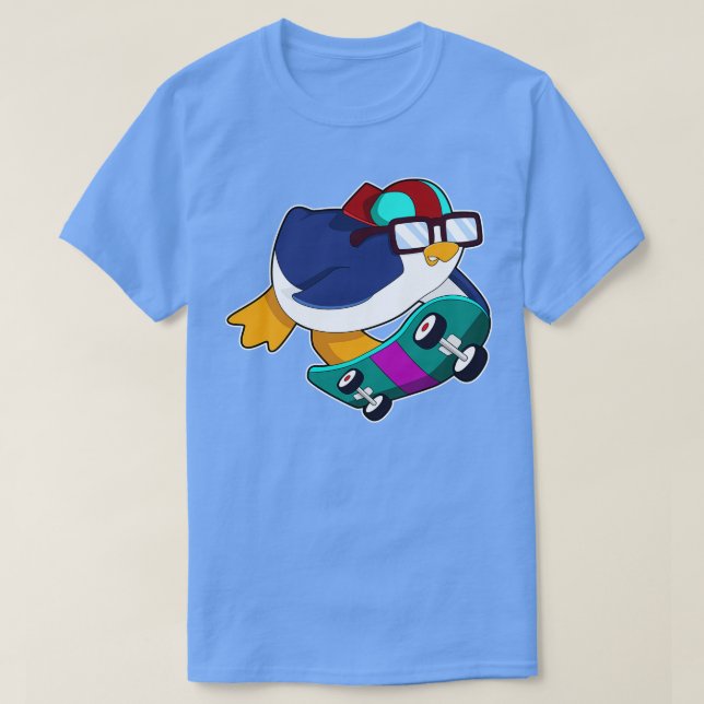 Penguin som Skater med Skateboard 1 T Shirt (Design framsida)