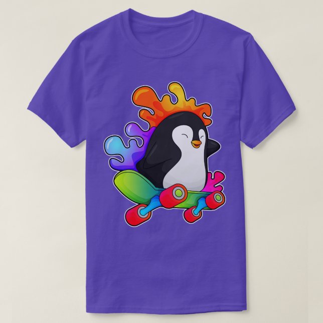 Penguin som Skater med Skateboard T Shirt (Design framsida)