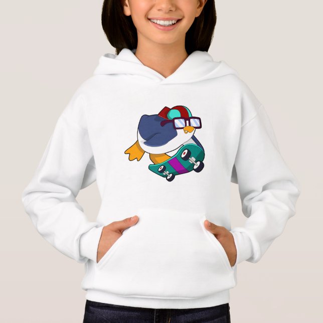 Penguin som Skater med Skateboard T Shirt (Framsida)