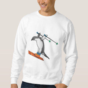 Penguin som Ski jumper med Ski Lång Ärmad Tröja