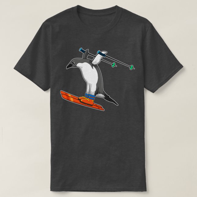 Penguin som Ski jumper med Ski T Shirt (Design framsida)