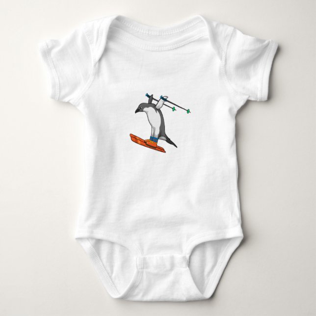 Penguin som Ski jumper med Ski T Shirt (Framsida)