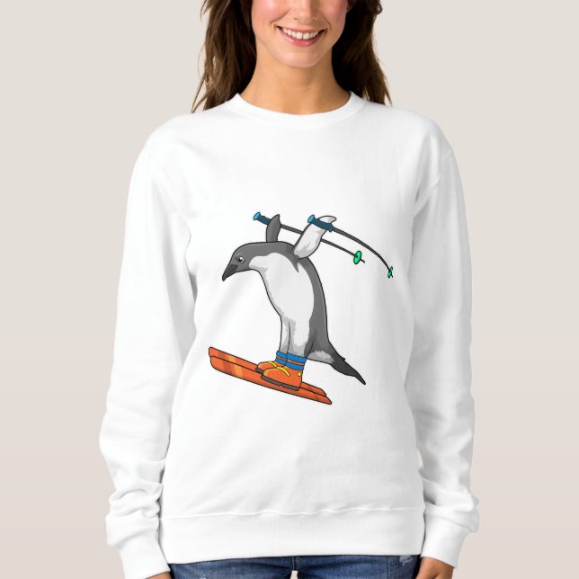 Penguin som Ski jumper med Ski T Shirt (Framsida)