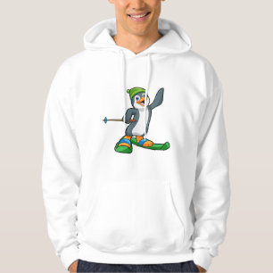 Penguin som Skier med skal och tak Hoodie