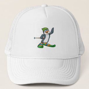 Penguin som Skier med skal och tak Keps