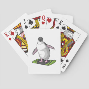 Penguin som Snowboarder med Snowboard Casinokort