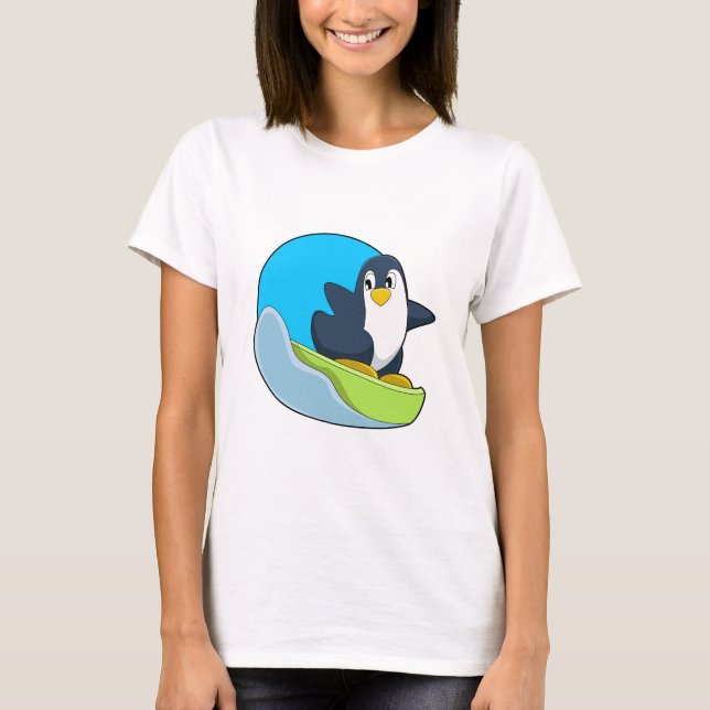 Penguin som Snowboarder med Sonowboard.PNG T Shirt (Framsida)