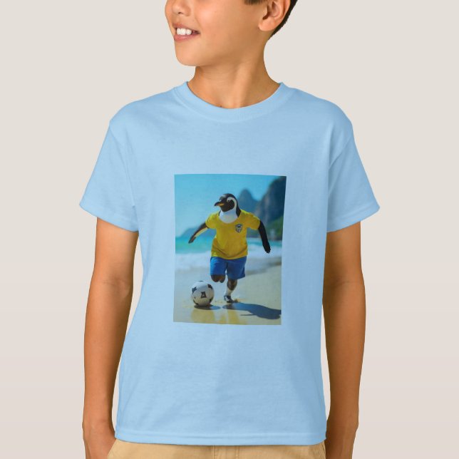 penguin som spelar fotboll t-shirt (Framsida)