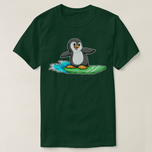Penguin som Surfer med Surfboard 1 T Shirt (Design framsida)