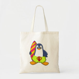 Penguin som Surfer med Surfboard Tygkasse