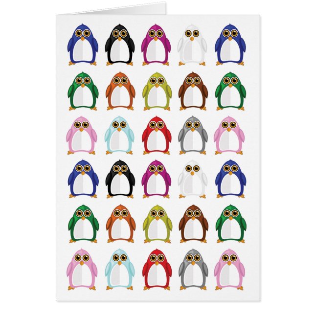 Penguin-sort Hälsningskort (Framsidan)