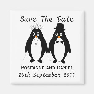 Penguin sparar meddelandet Bröllop Magnet