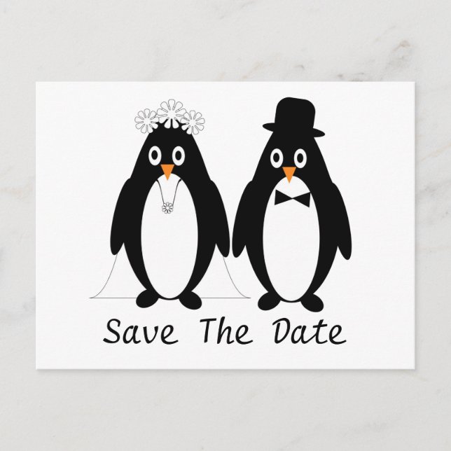 Penguin sparar meddelandet Bröllop Meddelande Vykort (Framsida)