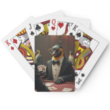 Penguin spelar pokerspelkort