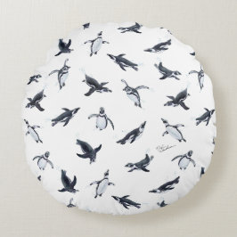 Penguin Squadron | Ocean Art Design Rund Kudde