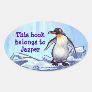 Penguin Stationery Ovalt Klistermärke