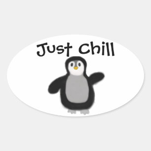 Penguin Sticker Decal Ovalt Klistermärke