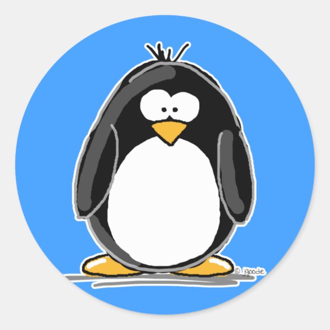 Penguin Sticker Runt Klistermärke (Framsida)