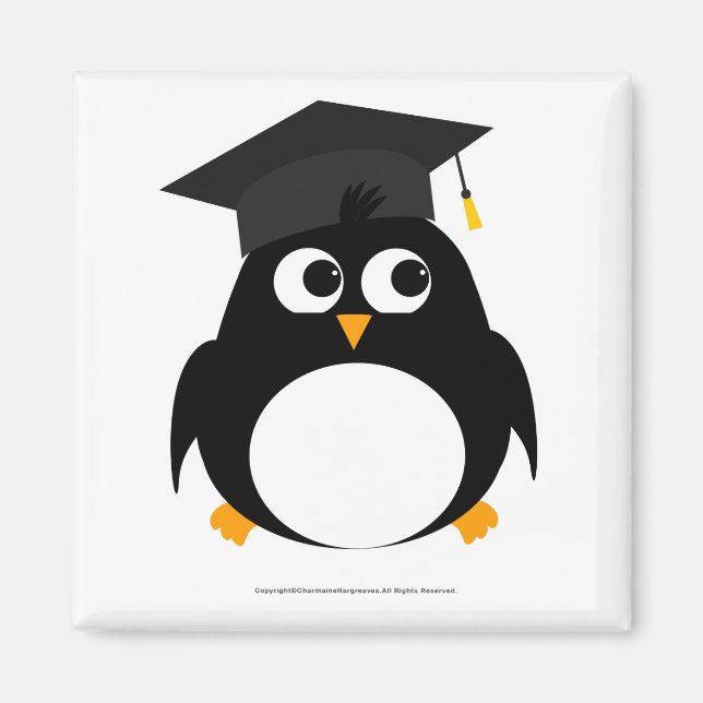 Penguin Studenten Design - Fyrkantiga magnet (Framsidan)