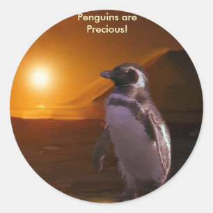 PENGUIN SUNSET RUNT KLISTERMÄRKE