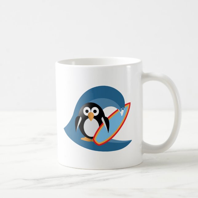 Penguin surfer kaffemugg (Höger)