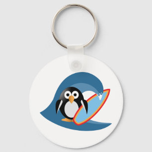 Penguin surfer nyckelring