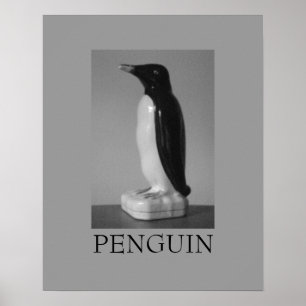 penguin ~ svart och vitt poster