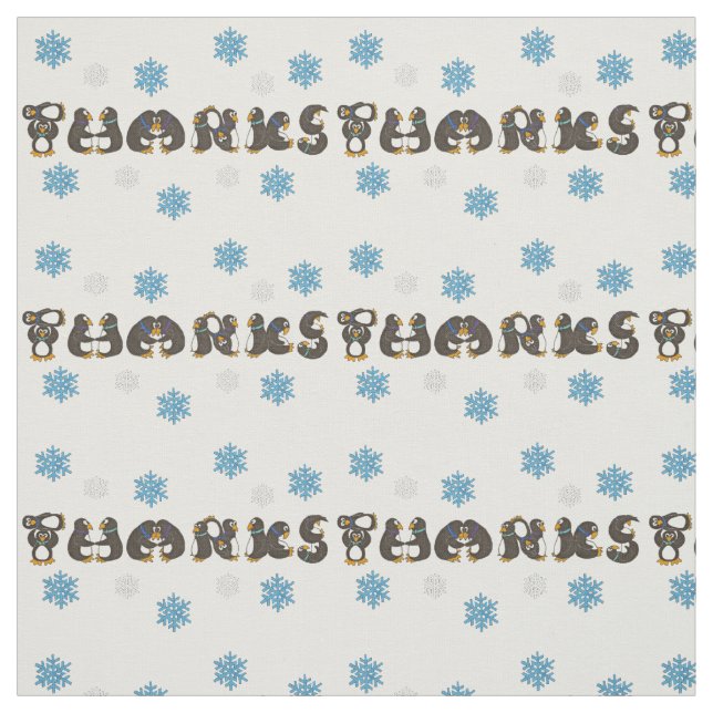 Penguin tack Tack Snö Snowflake Winter Tyg (Provkarta)