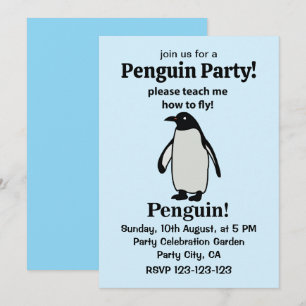 Penguin, tala om för mig hur man flyger med pengui inbjudningar