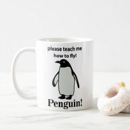 Penguin, tala om för mig hur man flyger med pengui kaffemugg