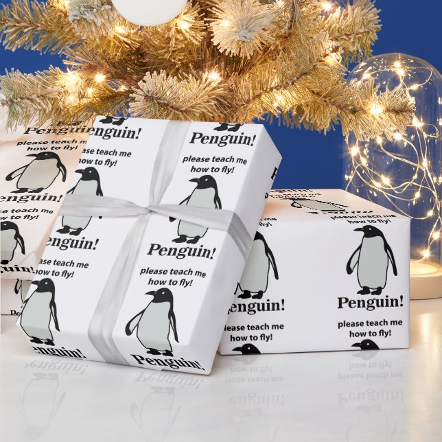 Penguin, tala om för mig hur man flyger med pengui presentpapper (Helgdagar)