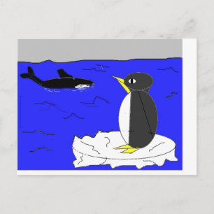 Penguin Teckning Vykort