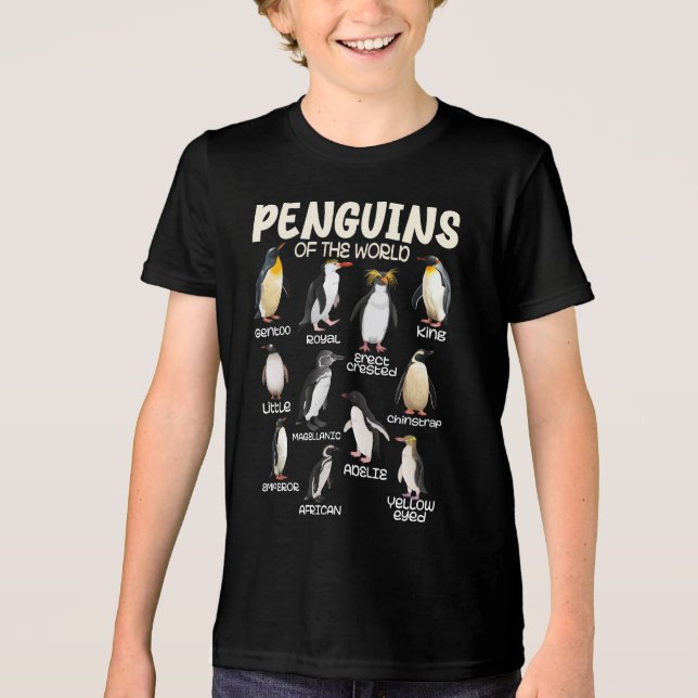 Penguin Tees Penguins Animals of the World Penguin T Shirt (Framsida)