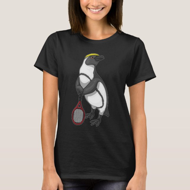 Penguin Tennis Tennis racket T Shirt (Framsida)