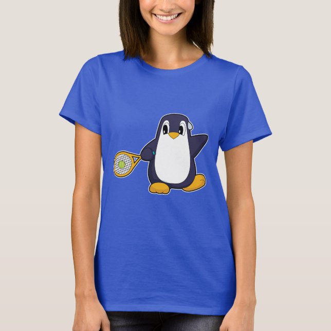 Penguin Tennis Tennis racket T Shirt (Framsida)