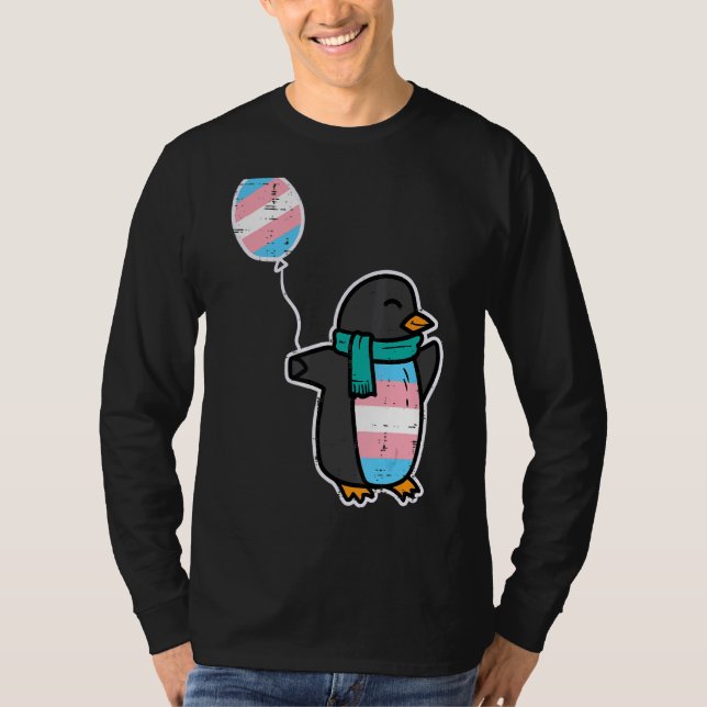 Penguin Transgender Trans Pride Saker Flagga Trans T Shirt (Framsida)