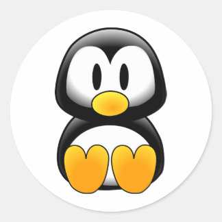 Penguin tux-bild runt klistermärke