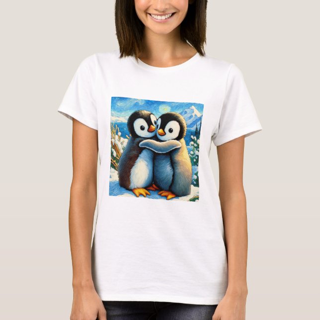 Penguin twillingar lycklig foot blue t shirt (Framsida)