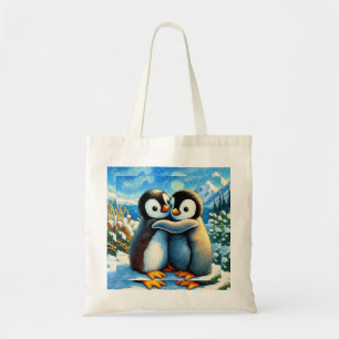 Penguin twillingar lycklig foot blue to bag tygkasse