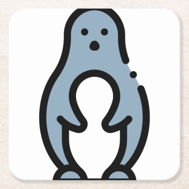 Penguin Underlägg Papper Kvadrat (Framsidan)