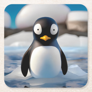 Penguin Underlägg Papper Kvadrat