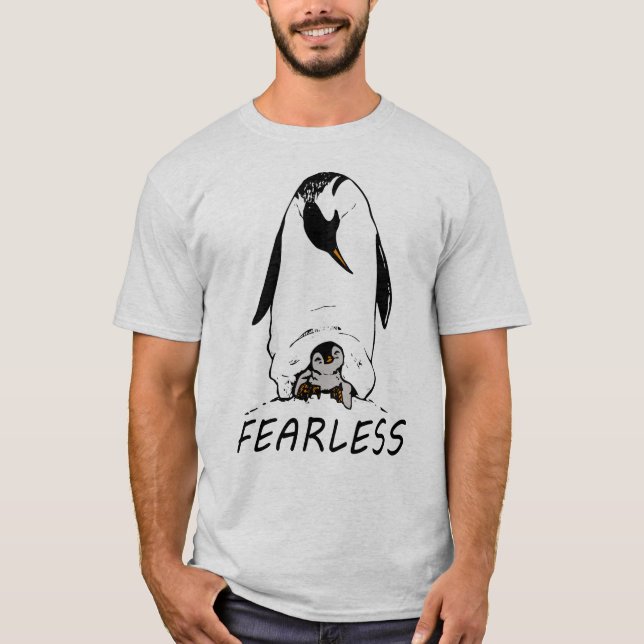 Penguin vaktar din färgstarka designversion t shirt (Framsida)