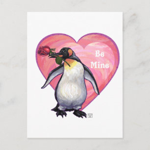 Penguin Valentindagen Helg Vykort