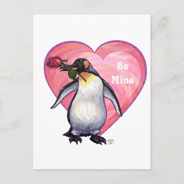 Penguin Valentindagen Helg Vykort (Framsida)