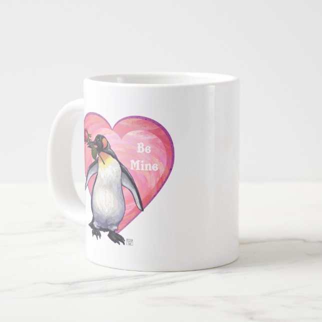 Penguin Valentindagen Jumbo Mugg (Framsida vänster)