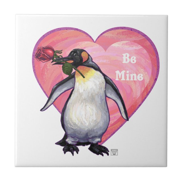 Penguin Valentindagen Kakelplatta (Framsidan)