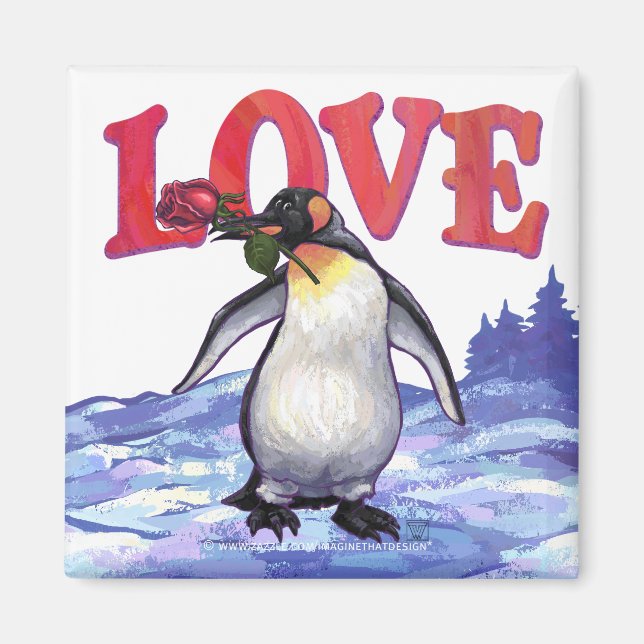 Penguin Valentindagen Magnet (Framsidan)