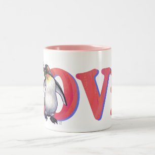 Penguin Valentindagen Två-Tonad Mugg