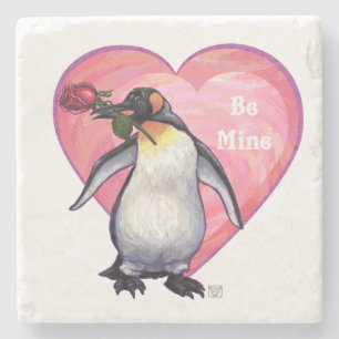 Penguin Valentindagen Underlägg Sten