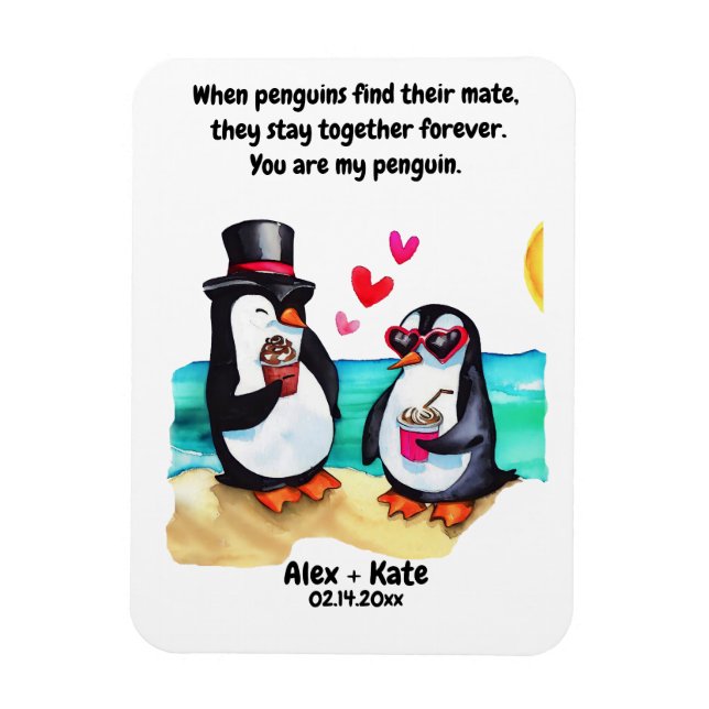 Penguin-Valentineser Magnet (Vertikal)